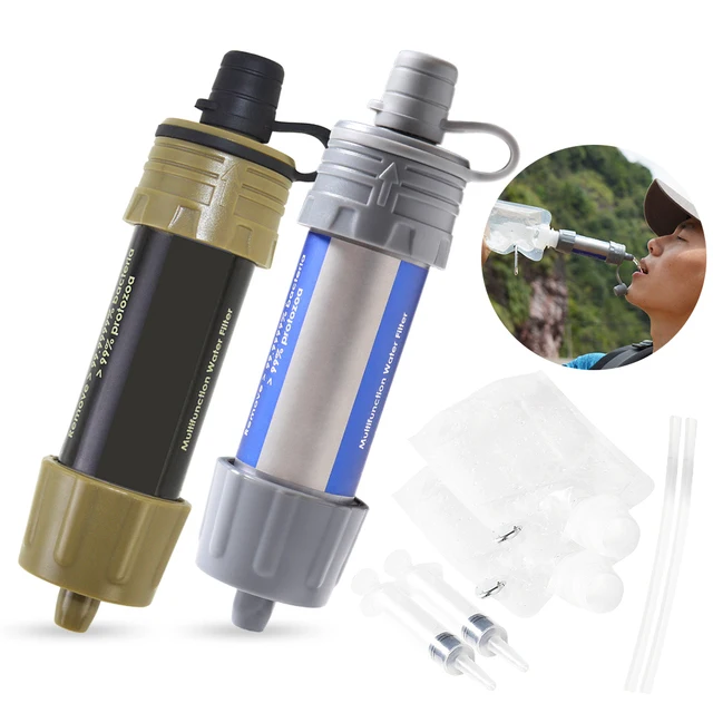 

Straw Water Filtration Survival Water Filter Water Filtration System Drinking Purifier For Emergency Hiking Camping Outdoor Tool