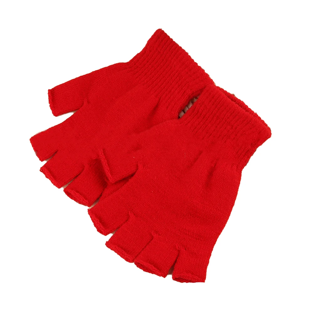 

1 Pair Fingerless Gloves for Women Protective Gear Fine Weaving Outdoor Activities Warm Gifts for Men Creative Design red