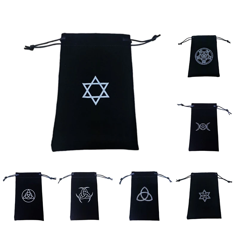 

Velvet Pentagram Tarot Oracle Cards Storage Bag Runes Constellation Witch Divination Accessories Jewelry Dice Drawstring Package