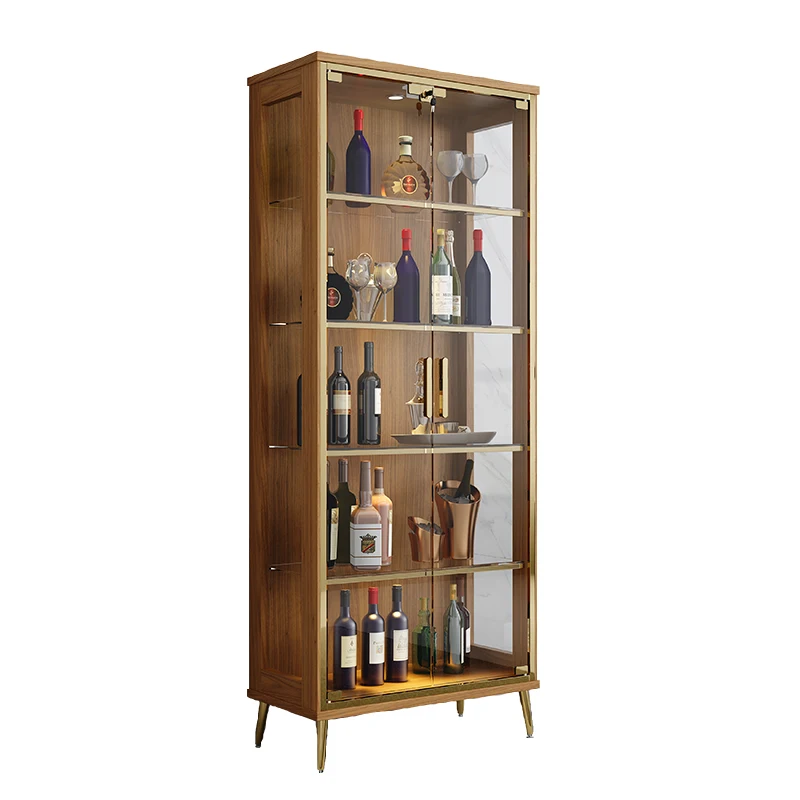 Роскошный винный шкаф из массива дерева Новая китайская гостиная на стене