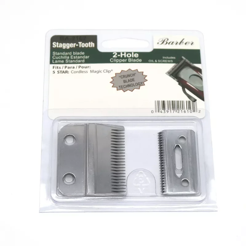 Stagger-Tooth 2-Hole Clipper Blade 2162 compatible with for wahl 5 star cordless magic clip,without oil enlarge