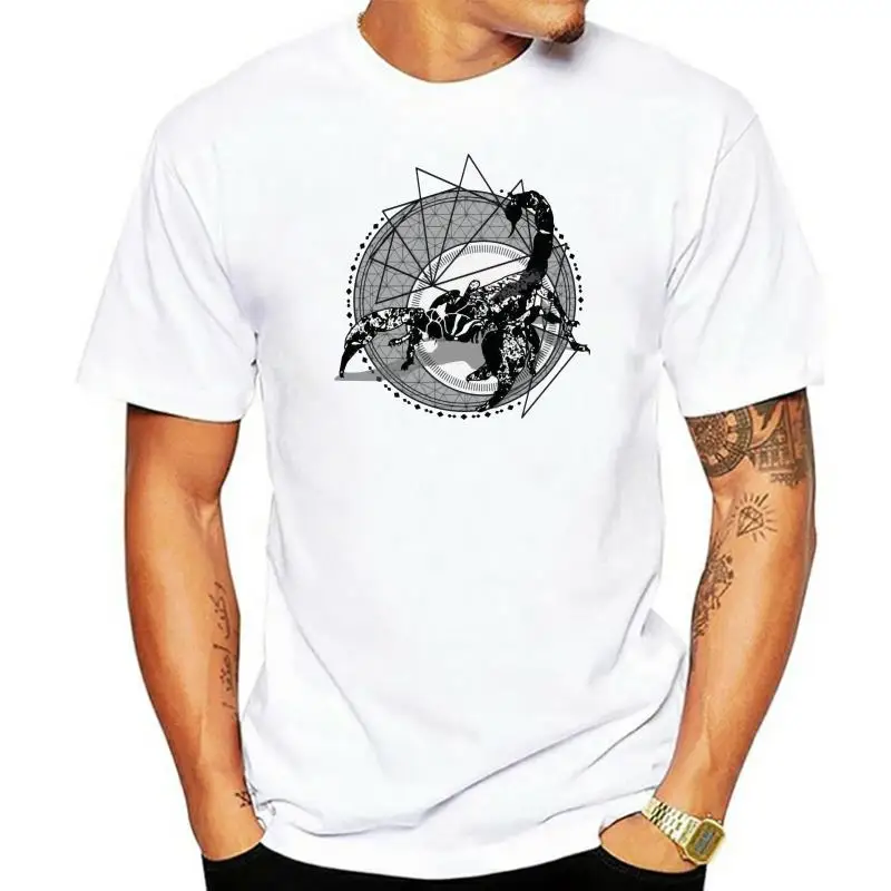

Fashion Tee Shirt Modern Geometric Scorpio Art Gin Men's T-Shirt Horror Tshirt Printing Maker Shirt New Design Tees