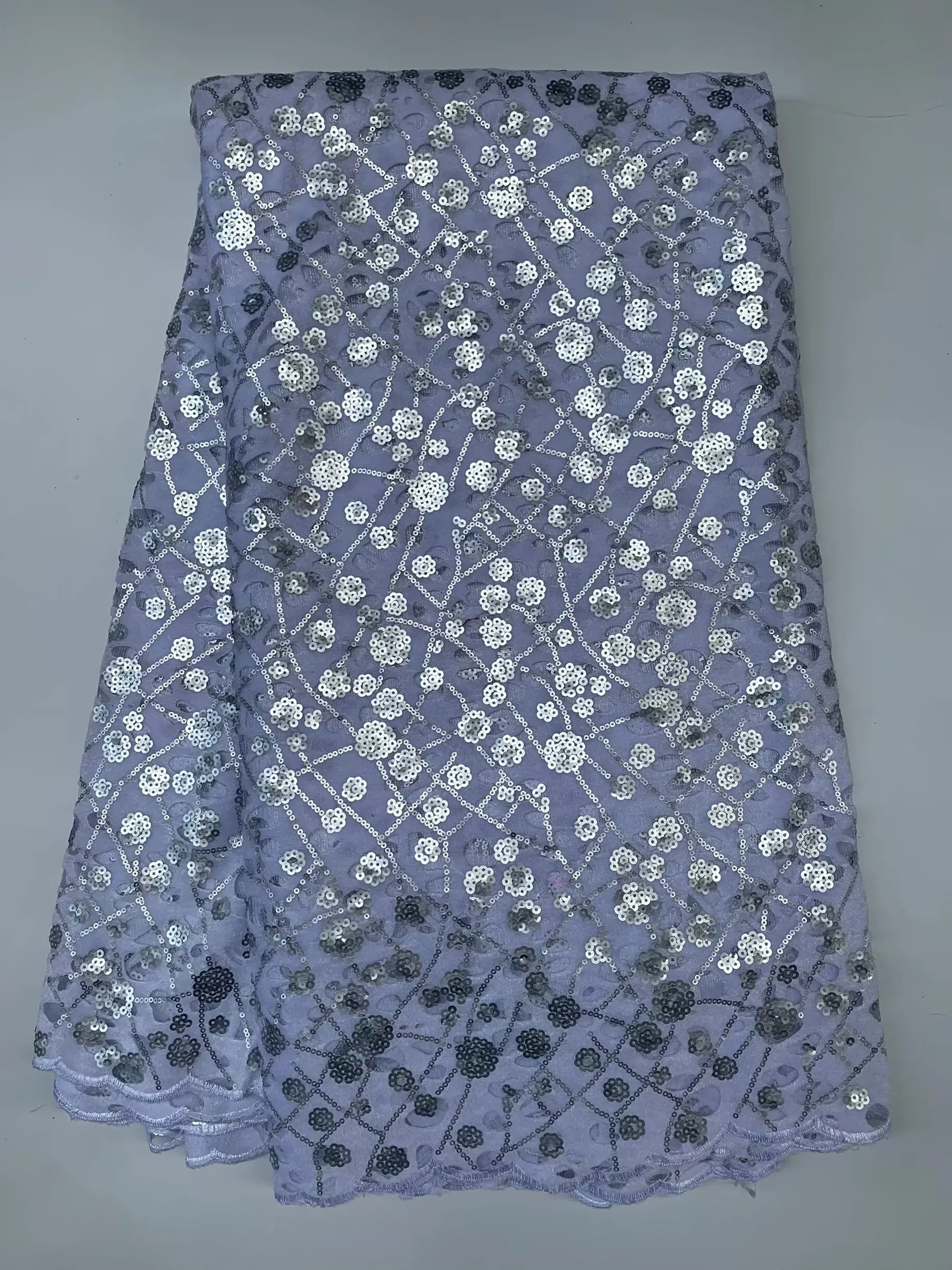 Сверкающая бархатная кружевная нигерийская ткань Asoebi с золотыми блестками 5