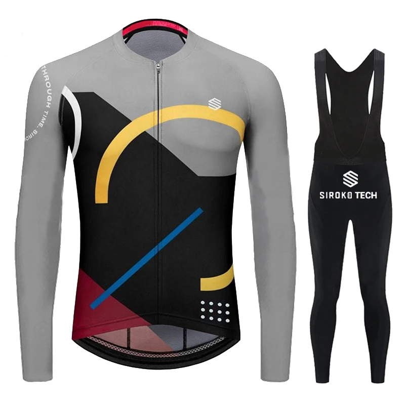 

NEW Cycling Jersey Set Concept Speed Long Sleeve Cycling Clothing SIROKOTECH Bike Clothes MTB Wear Men Bicycle Racing uniform