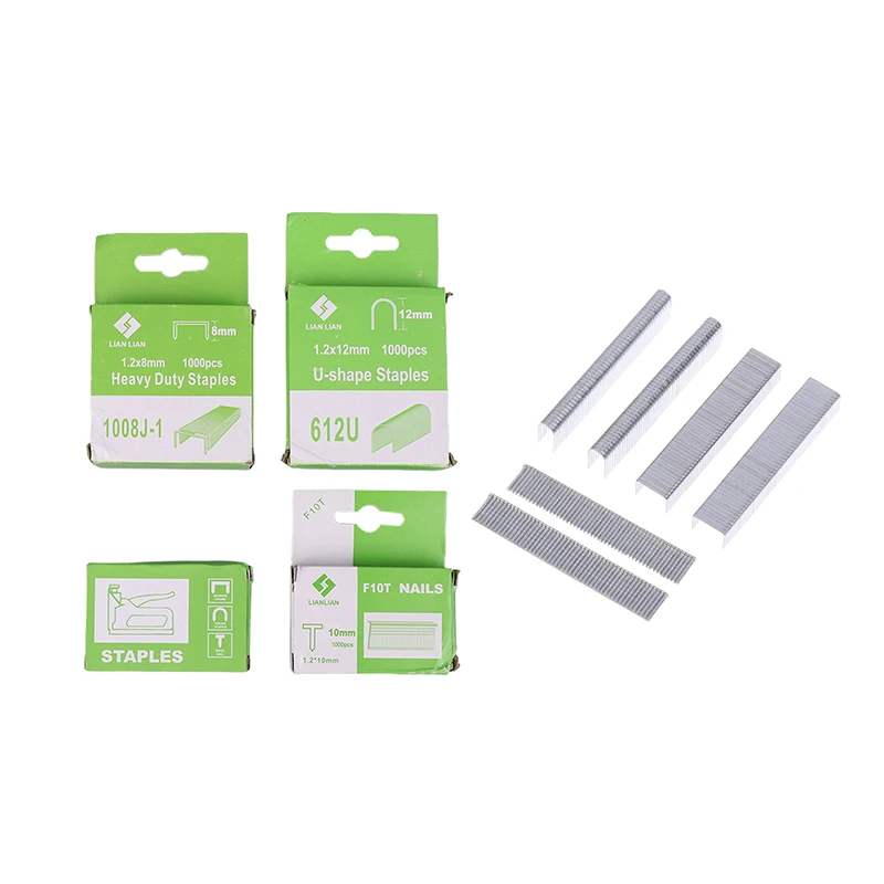 600/1000 шт. 8/10/12 мм инструмент для переплета скобы гвозди U дверь Т-образный степлер в