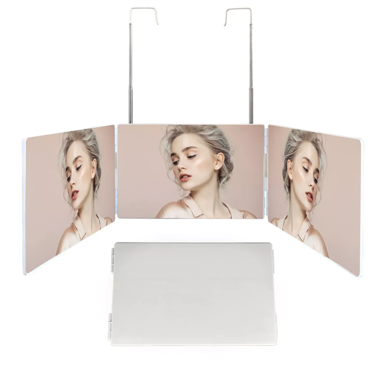 3 Way Mirror Makeup Mirror Foldable Wall Mounted Mirror Make Up Mirror Cosmetic Mirror Door Hanging Mirror