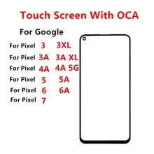 Front Glass For Google Pixel 4A 5G 3 3A XL 7 6A 6 5 5A Outer Screen Touch Panel LCD Display Cover Lens Repair Replace Part + OCA