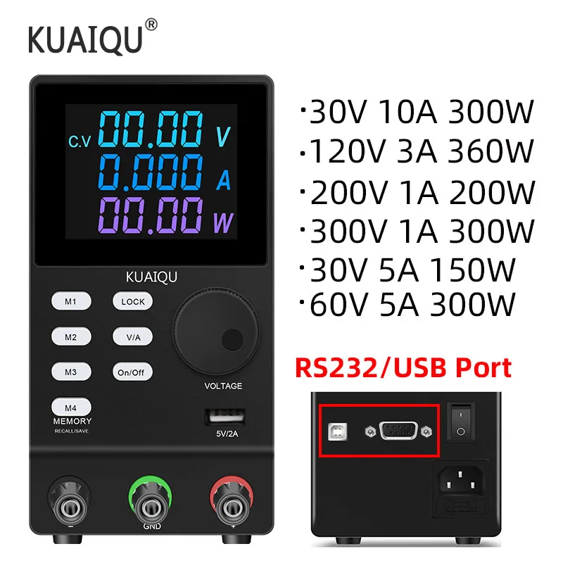 Цифровой программируемый лабораторный импульсный источник питания постоянного тока 30 в 10A 300 в 1a 120 в 3A 60 в 5A 200 в Регулируемый порт RS232 USB интерфейс