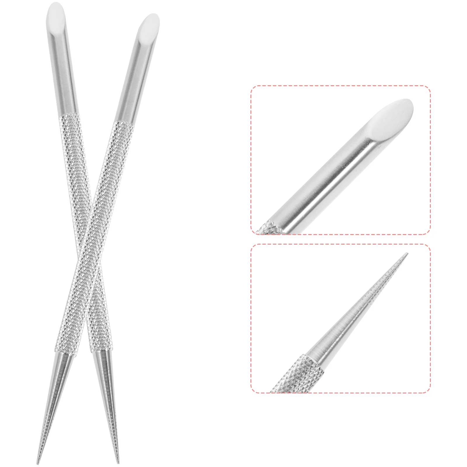 

2 Pcs Metal Nail Peeling Gel Nails Polish Peeler Scraper Stainless Steel Cuticle Tool