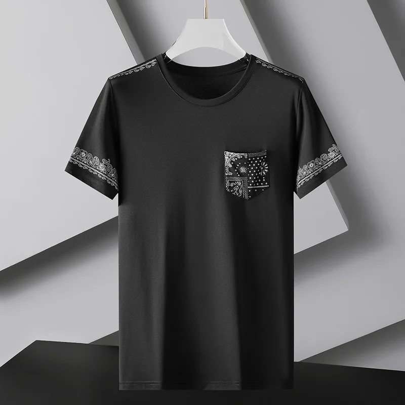 Футболка мужская с коротким рукавом и круглым вырезом свободного покроя |