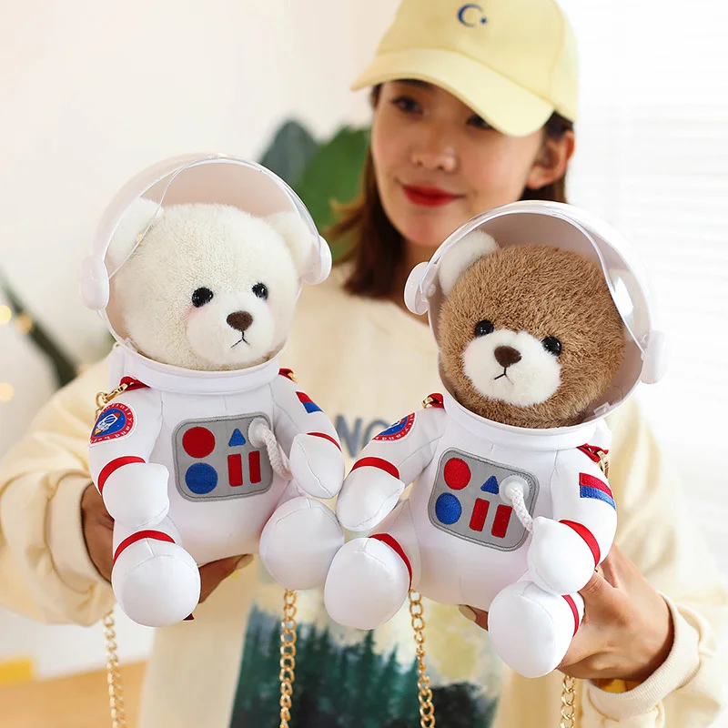 

2022 New Space Teddy Bear doll Astronaut Stuffed Plush Toys Backpack Gift Box Decor Children's School Bag Doll Christmas Gifts