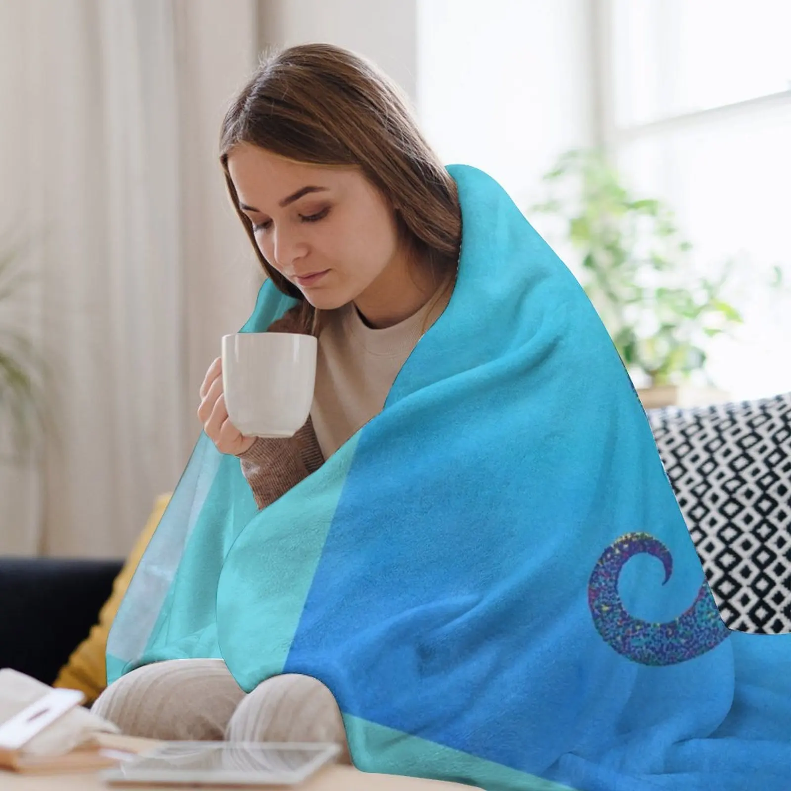 Одеяло цвета морского конька очень большой плед на диван одеяла