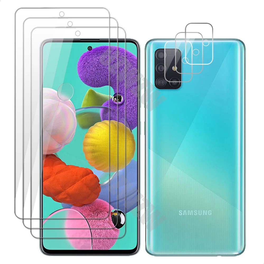 

For Samsung Galaxy A51 5G / 4G / Galaxy A51 5G UW Camera Lens Film and Tempered Glass Screen Protector Full Coverage