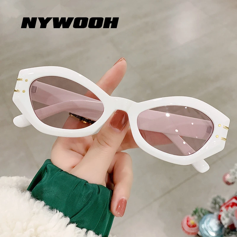 

Нестандартные солнцезащитные очки NYWOOH в стиле хип-хоп для женщин и мужчин, металлическая ретро-модель, маленькая оправа, леопардовые синие ...