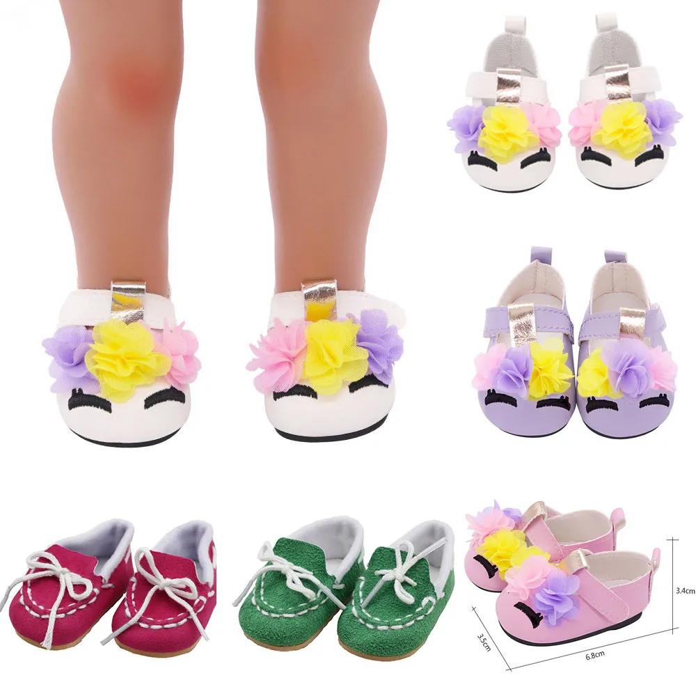 

Doll Shoes Clothes Handmade 7Cm Shoes for 43Cm Baby New Born&18 Inch American Doll Accessories for Generation Girl`Toy DIY