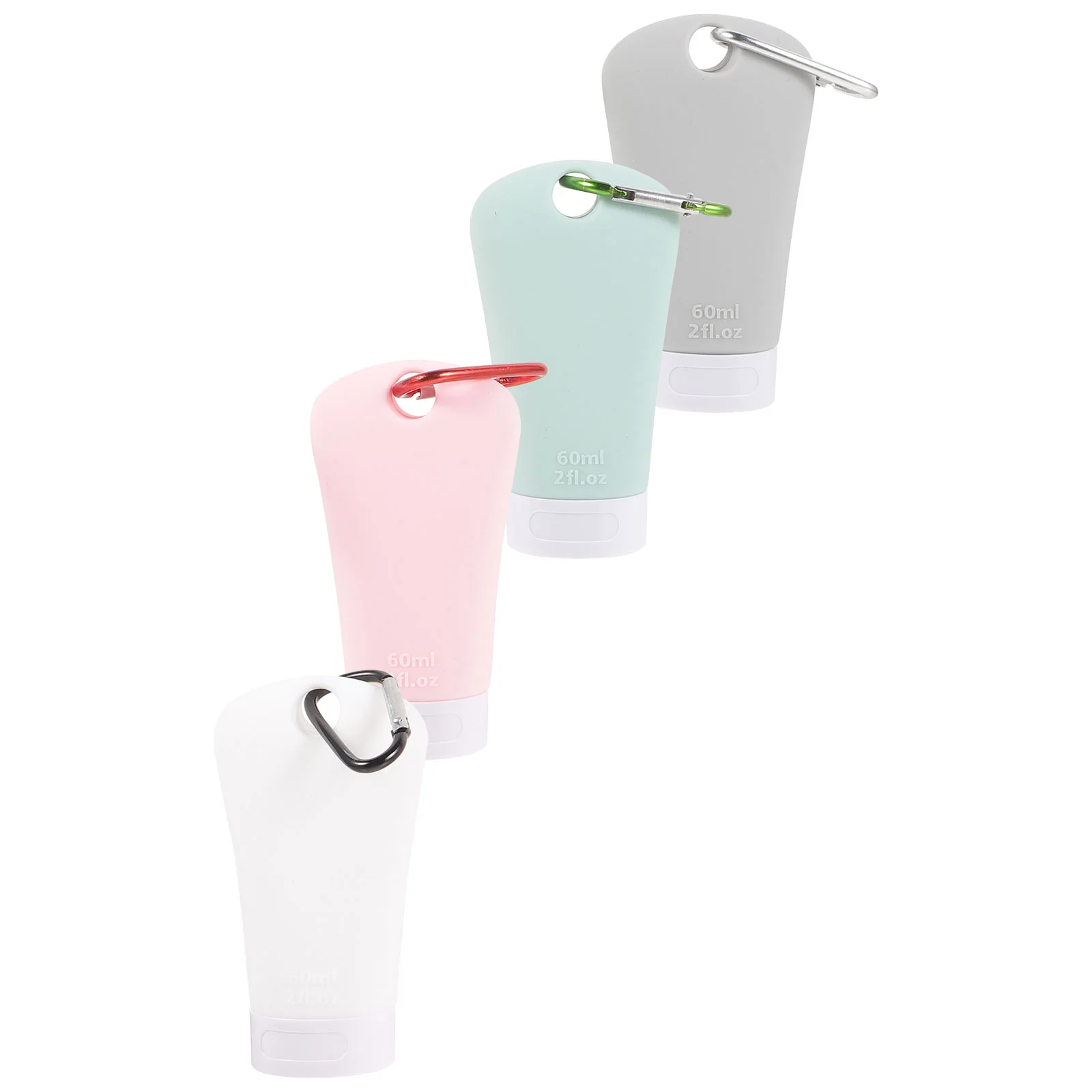

4 Pcs Peacock Tail Travel Lotion Dispenser Bottle Shampoo Silicone Squeeze Empty Portable