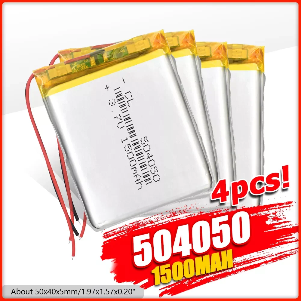 

3.7v 1500mAh 504050 Li-ion Lipo Cells Lithium Li-Po Polymer Rechargeable Battery For Bluetooth Speaker PDA DVR GPS Notebook