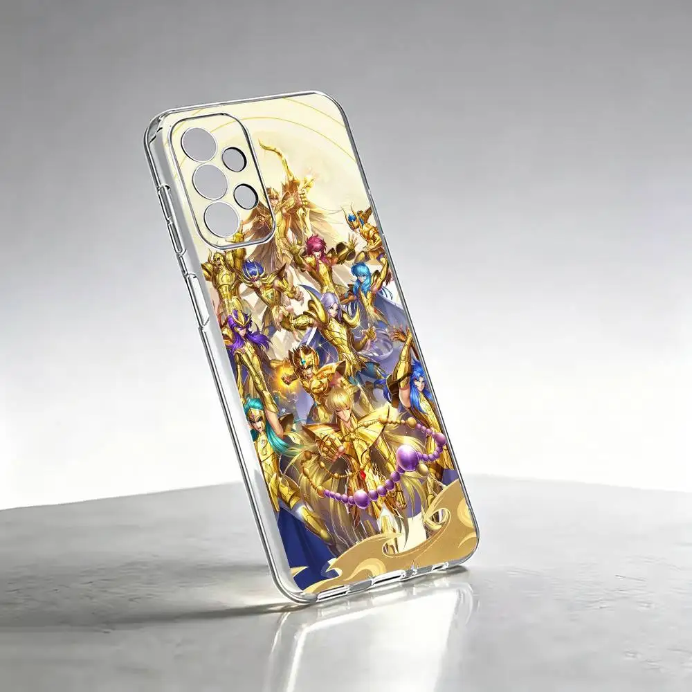 Фото Классический аниме-чехол G-Gold s-Saints из прозрачного мягкого ТПУ для Samsung S 25,24,23,22,30,21,10,9,Ultra,Plus,Lite,FE,4,5 G №3
