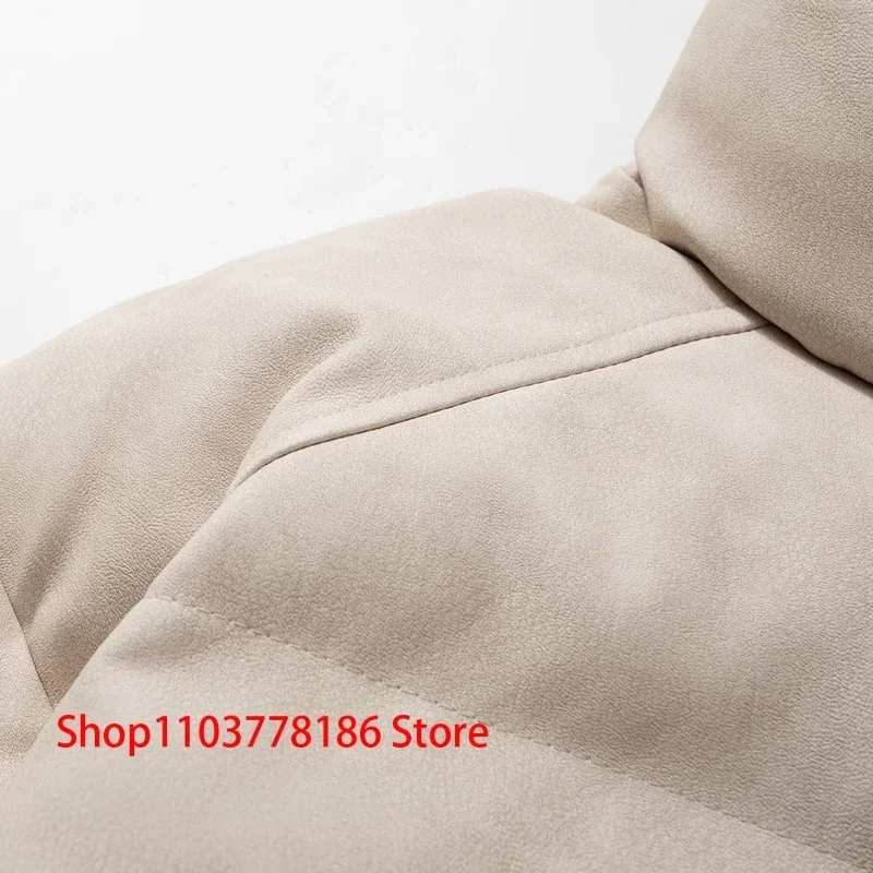 Американские куртки с воротником-стойкой скраб из искусственной кожи