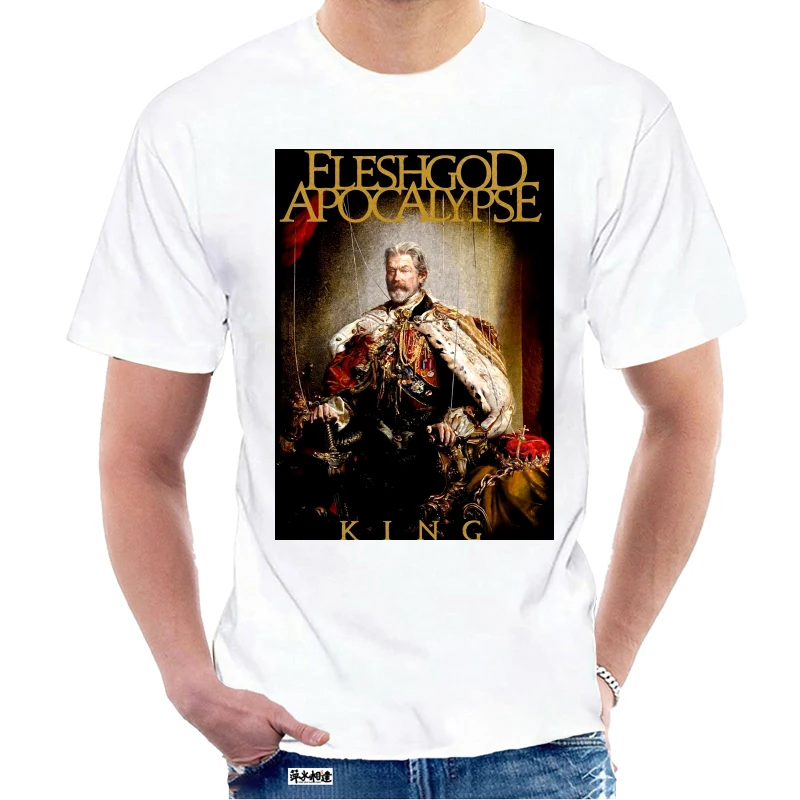 Футболка Fleshgod Apocalypse King-новая и официальная! с коротким рукавом футболка забавным