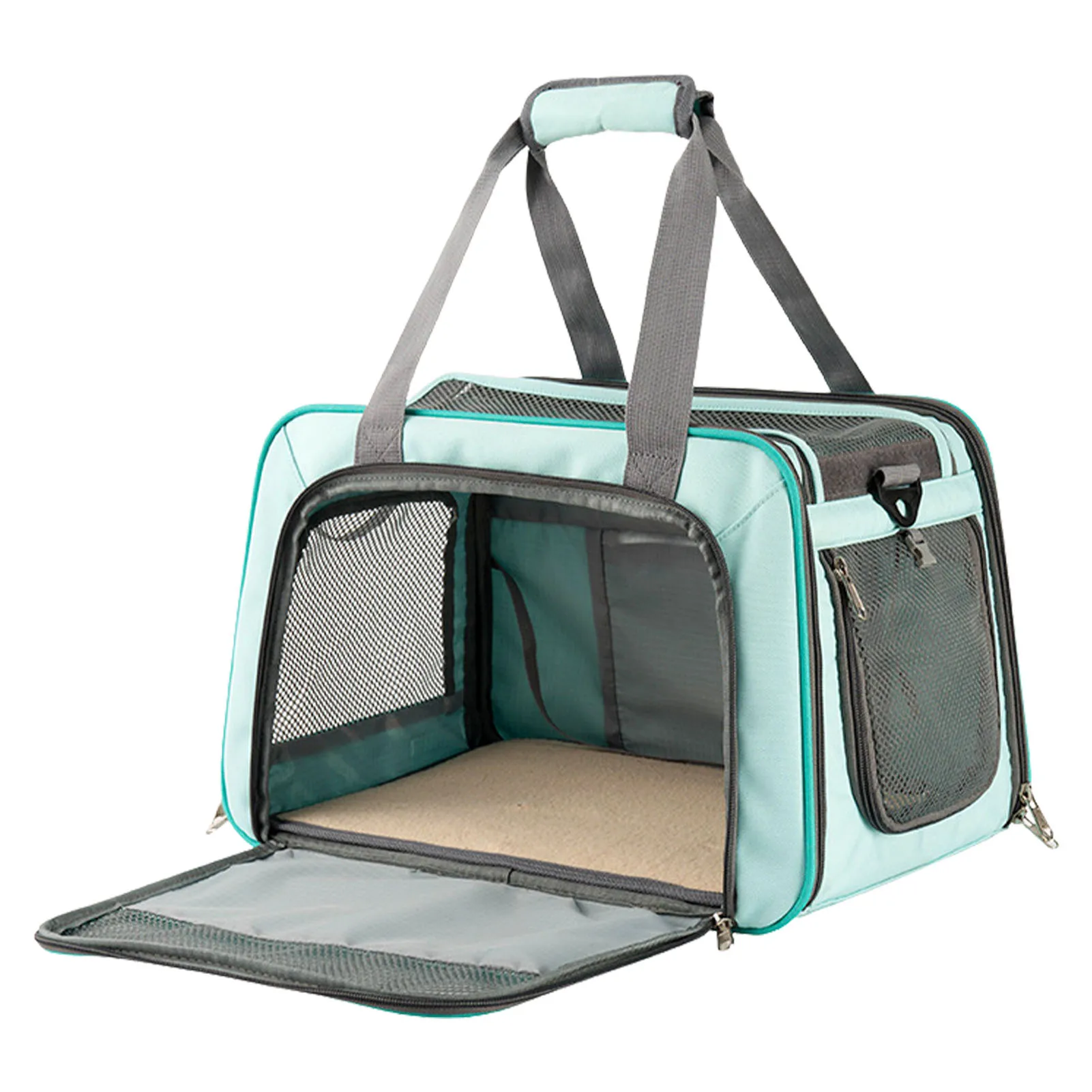 

Складная переноска для домашних животных, сетчатая переноска с мягкими бортами для кошек, Складная Компактная Средняя сумка для щенков маленьких и средних кошек и собак