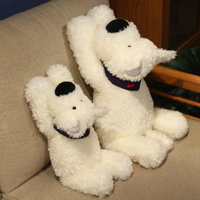 Очаровательная пушистая подушка для щенка Вест-хайленд с белыми волосами милая