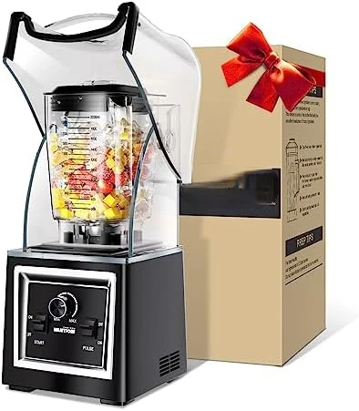 

Blender Commercial Soundproof Quiet blender Removable shield for Crushing ice,smoothie,puree,Blender for kitchen