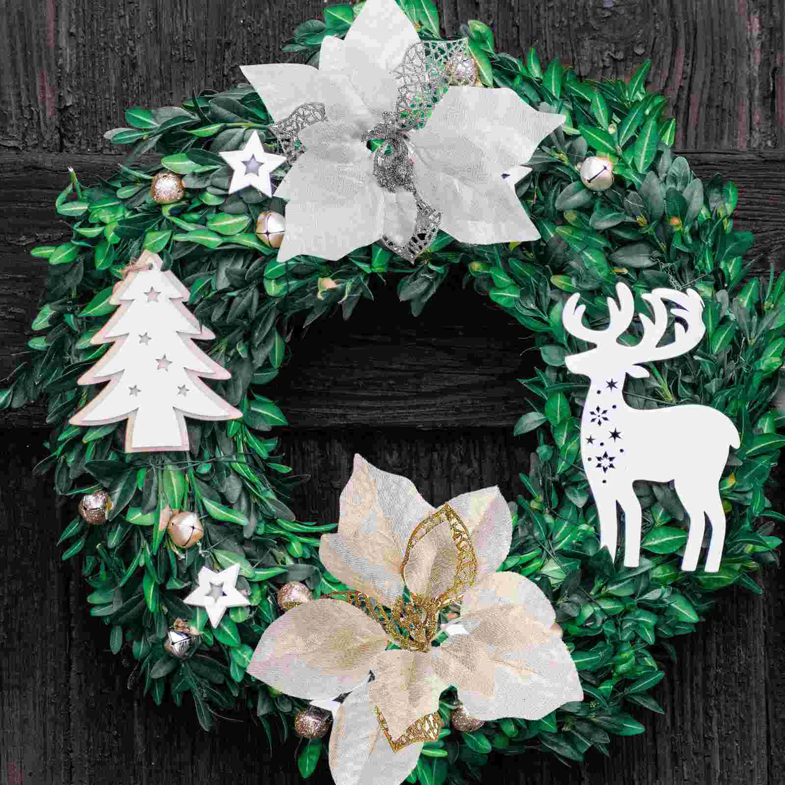 

Poinsettia Christmasflower Flowers Tree Fake Artificial Table Supplies Pendant Hanging Decor Wreathpowder Craft Decoration