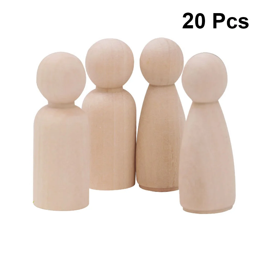 

20pcs Unfinished Peg Dolls People Bodies Dolls For DIY Painting Craft