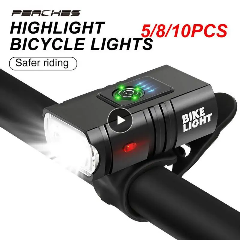 

10PCS 1000LM Bicycle Portable Headlight Bike Headlamp Lighting USB Rechargeable Front Back Rear Taillight Cycling Safety Warning