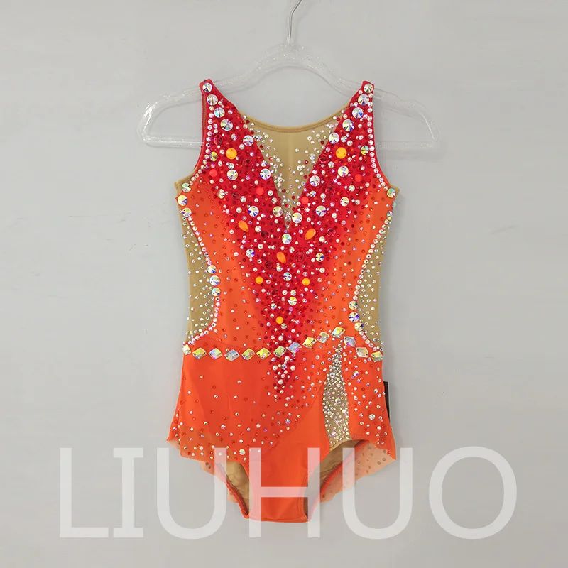 LIUHUO Купальник для художественной гимнастики соревнований по черлидингу детей
