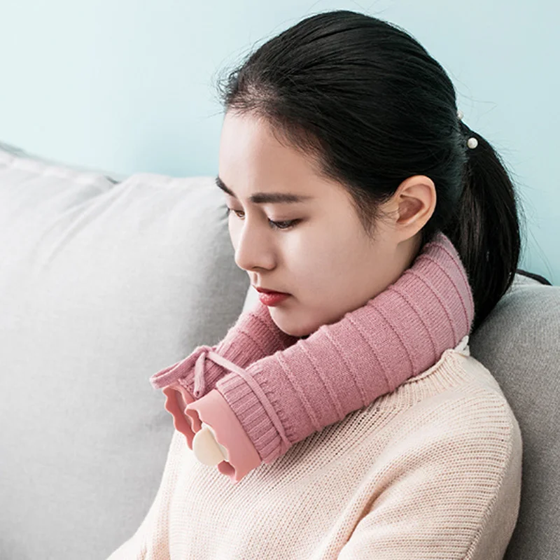 

750 мл U-образная сумка для горячей воды, силиконовая бутылка для шеи, трикотажная Обложка, подогреватель для рук теплый взрывозащищенный