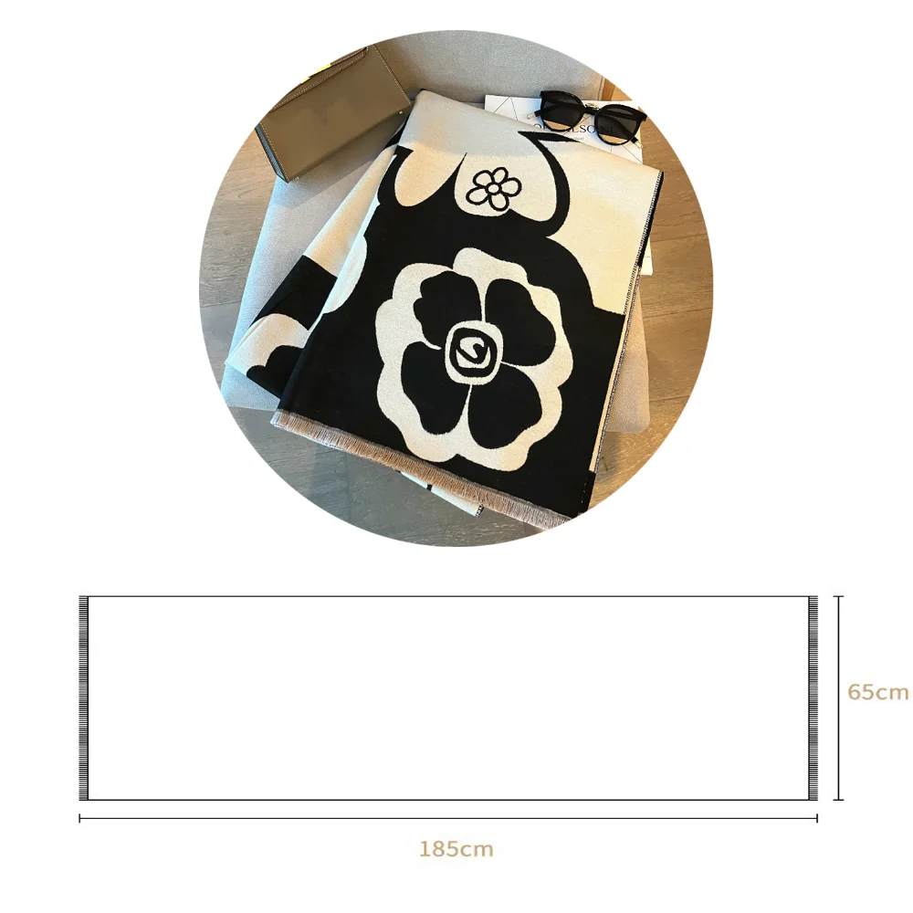 Высококачественная роскошная дизайнерская зимняя шаль двухсторонний теплый