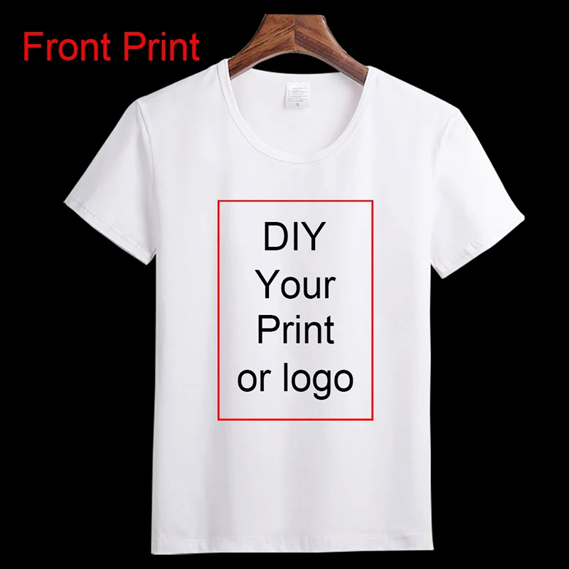 

DIY Your Like Photo Or Logo White T-shirt Customized Print T Shirt Harajuku Women Tee Fashion Custom Men's Tops Tshirt family