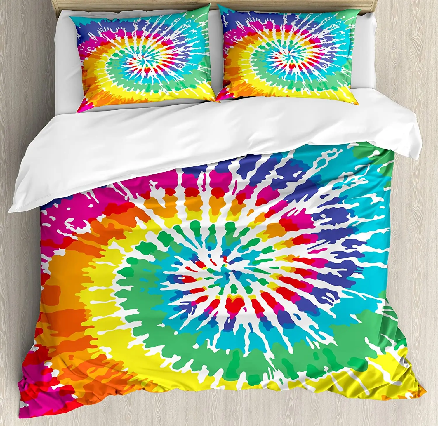 

Комплект постельного белья с принтом Tie Dye, цифровой спиральный вихревой Вибрационный рай, 3 шт., комплект пододеяльников, комплект постельно...