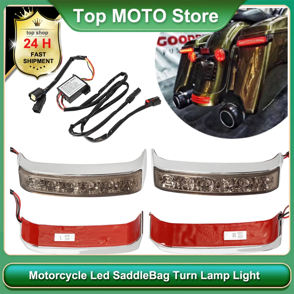 

Saddlebag LED Run Brake Turn Light Red Len For Harley Road Glide FLHTK 2014-2021
