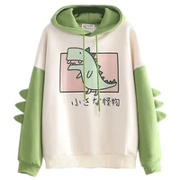 boutique women dinosaur hoodie fashion cartoon print large size hoodie korea lovely style thick sweater casual winter top