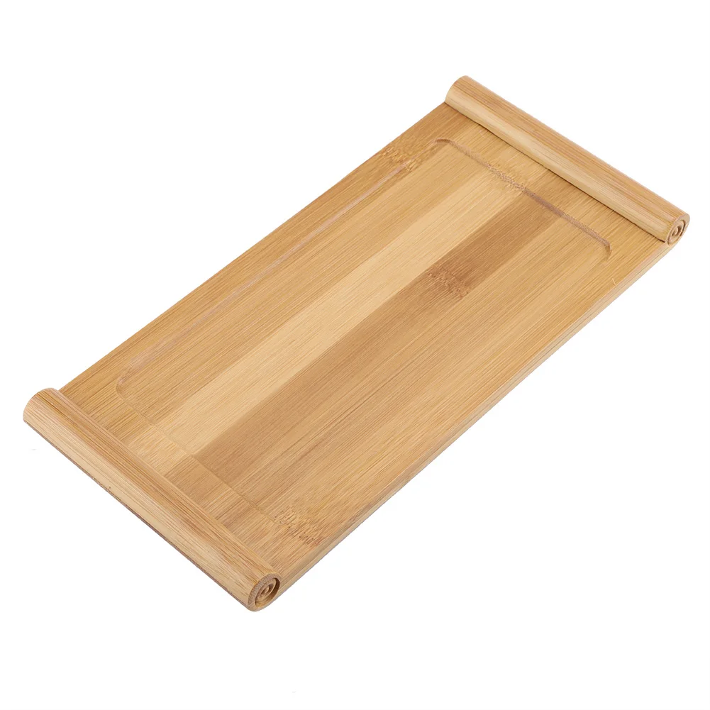 

Bamboo Tea Tray Cup Plate Food Dessert Serving Tray Kung Fu Tea Accessory