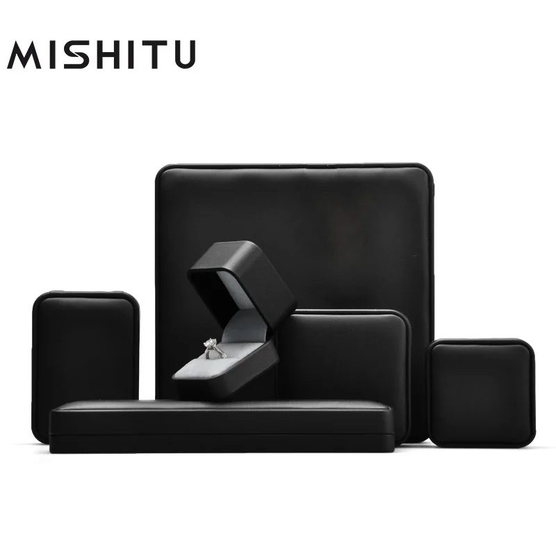

MISHITU Black Premium Jewelry Box for Ring Earrings Necklace Bracelet Jewelry Showcase Decorative Jewellery storage Gift Box