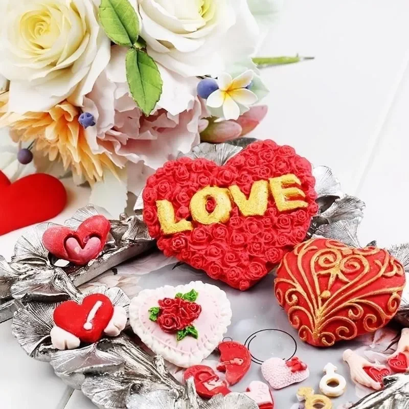 

2022 Heart-shaped Silicone Mold Fondant Cake Mold Baking Desert Cake Decorating