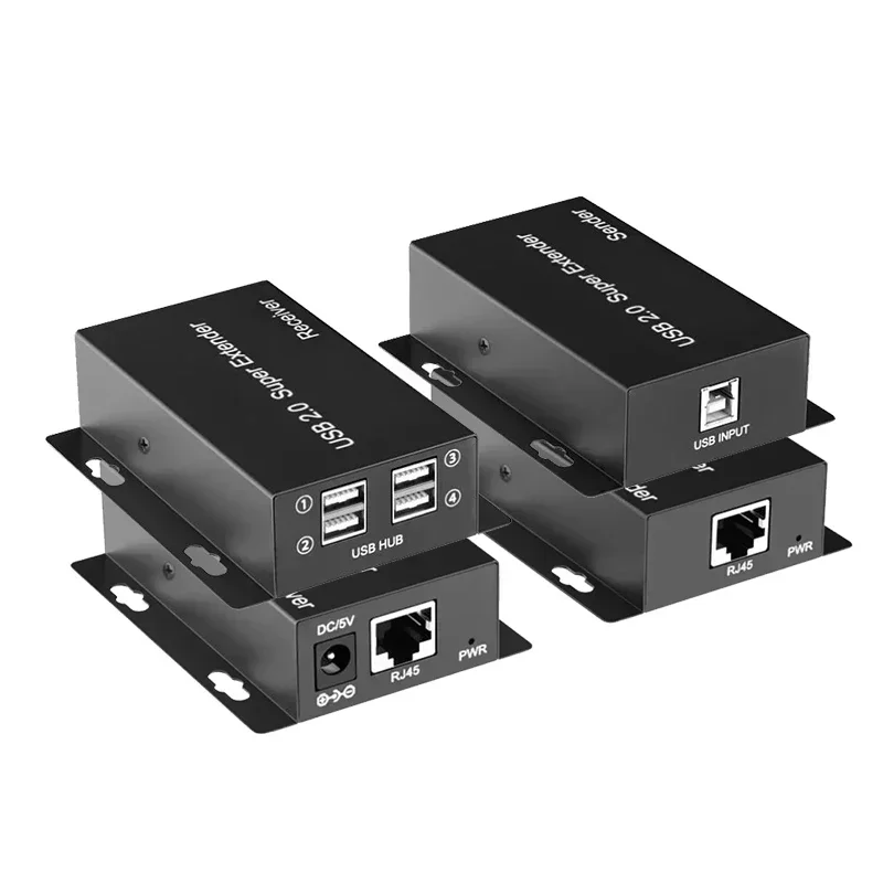 Фото Удлинитель Super USB 2.0 через кабель Rj45 CAT6, 50 м, 4-портовый концентратор USB2.0, адаптер для ПК, веб-камера, USB-камера, принтер, U-диск, клавиатура, мышь №1