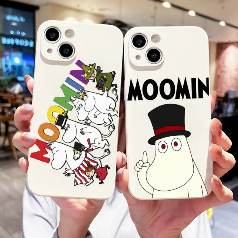 

Cute Moomins Hippo Phone Case For IPhone 11 12 13 14 Pro Max 7 8 Plus XS XR 13mini Se2020 Candy Case