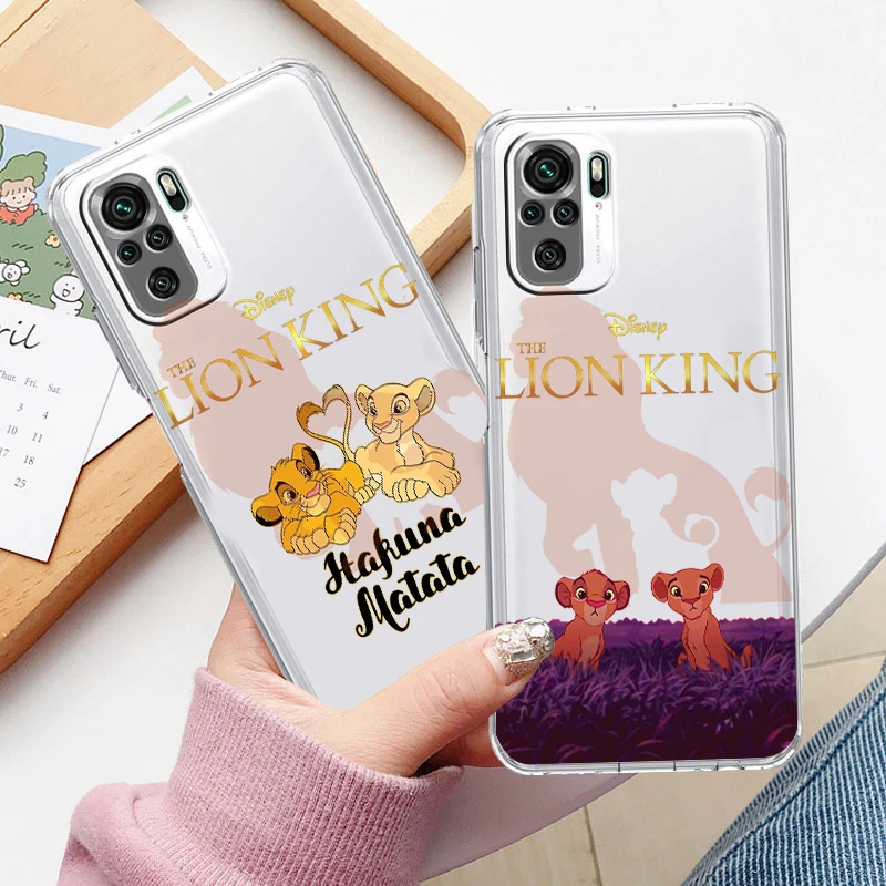 

Cartoon Luxury The Lion King For Xiaomi Redmi K50 K40 Gaming 10 10C 9AT 9A 9C 9T 8 7A 6A 5 4X Transparent Phone Case Cover