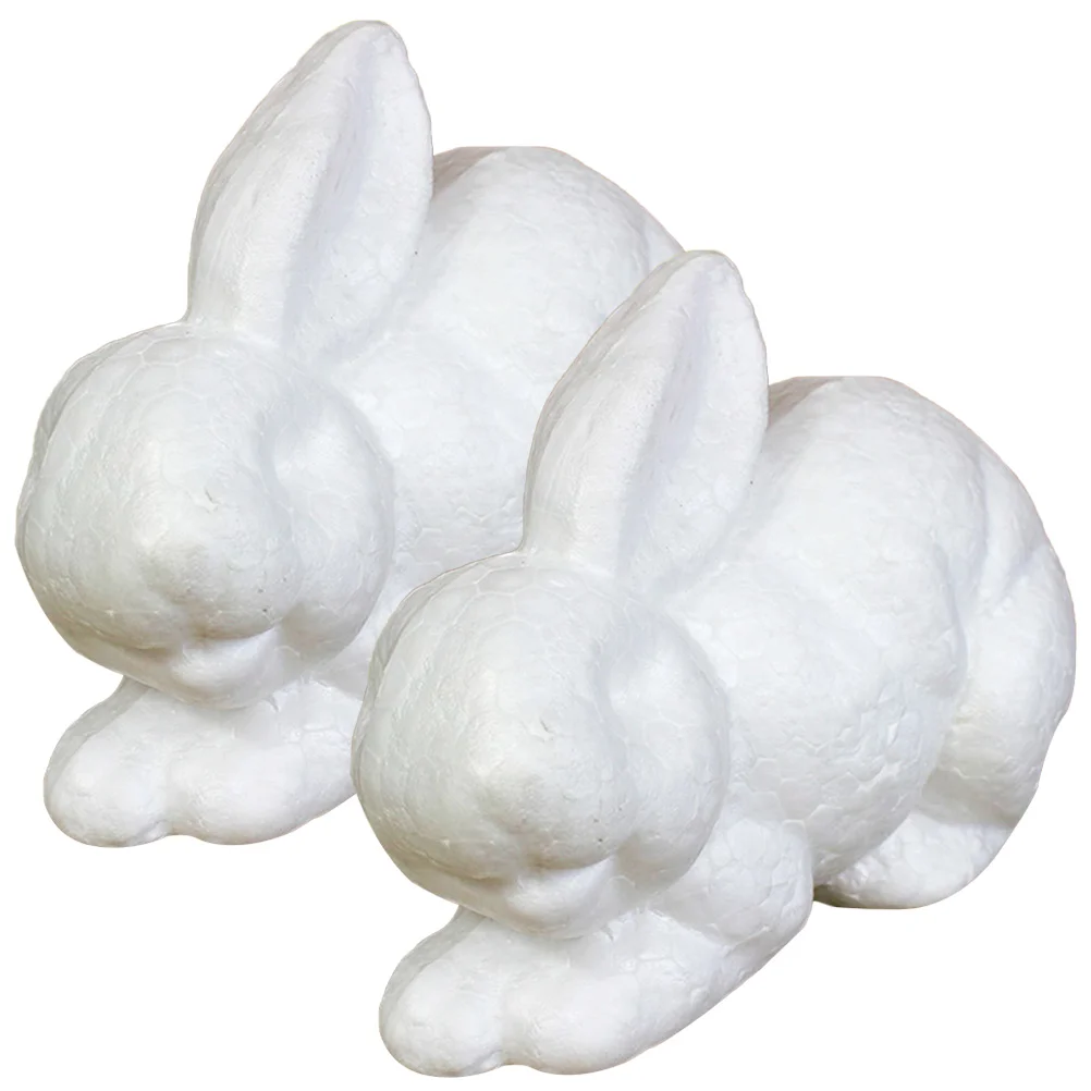 

2Pcs Foams Rabbits Models Children DIY Rabbit Painting DIY Bunny Modeling