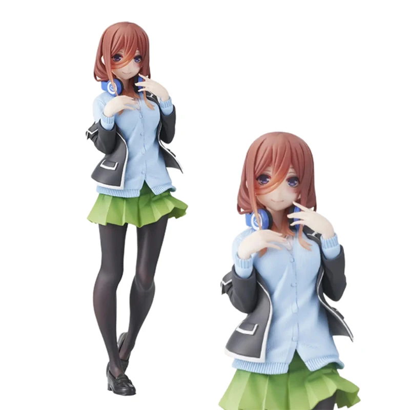 

TR 20CM Nakano Miku Anime The Quintessential Quintuplets Figure Kawaii School Uniform Standing Ichika Model Static PVC Toys Doll