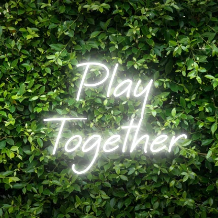 

Neon Sign LED Play Together Party Art Wall wedding Bar Bedroom Aesthetic Room (48x36cm Wedding Birthday Decorate For Home