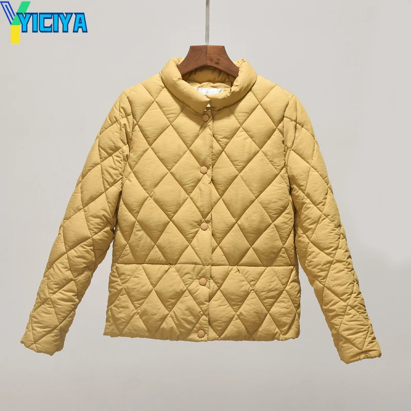 YICIYA Autumn Winter Jackets 2023 Woman Thin Solid Coats Wear Short Office Lady Casual Streetwear Outerwear Female Clothing Y2k