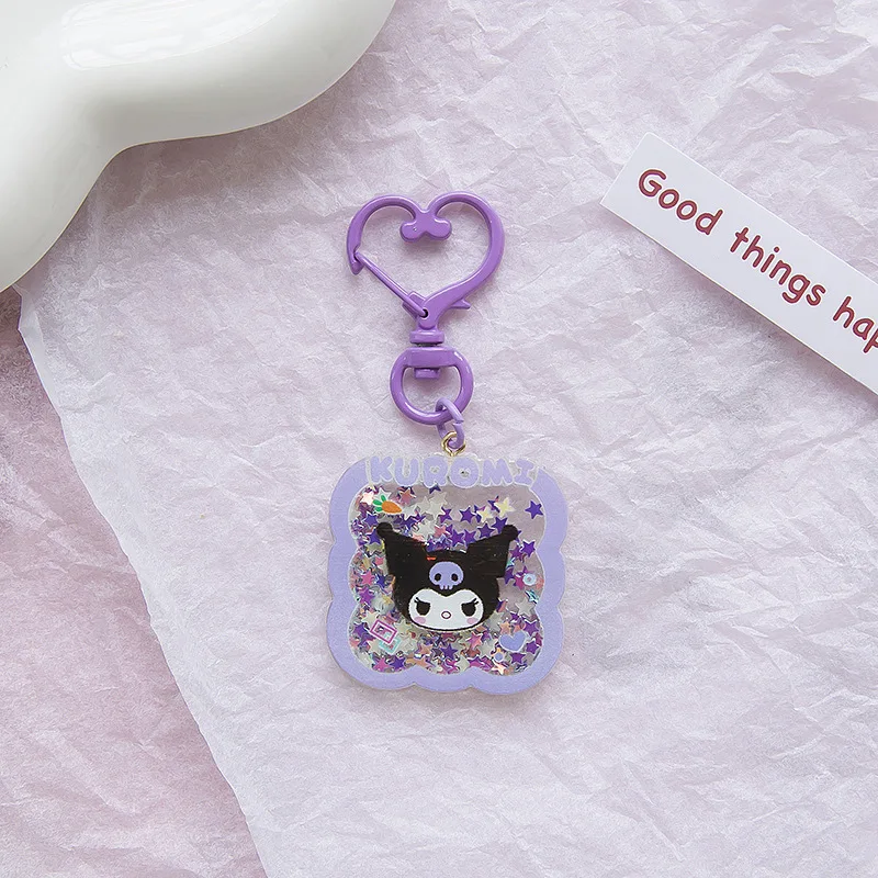 

Cinnamoroll Kuromi Sanrio Keychain Wobble Plate Acrylic Anime HelloKitty Kawaii Chain Pendant Diy Decoration Gift Free Shipping