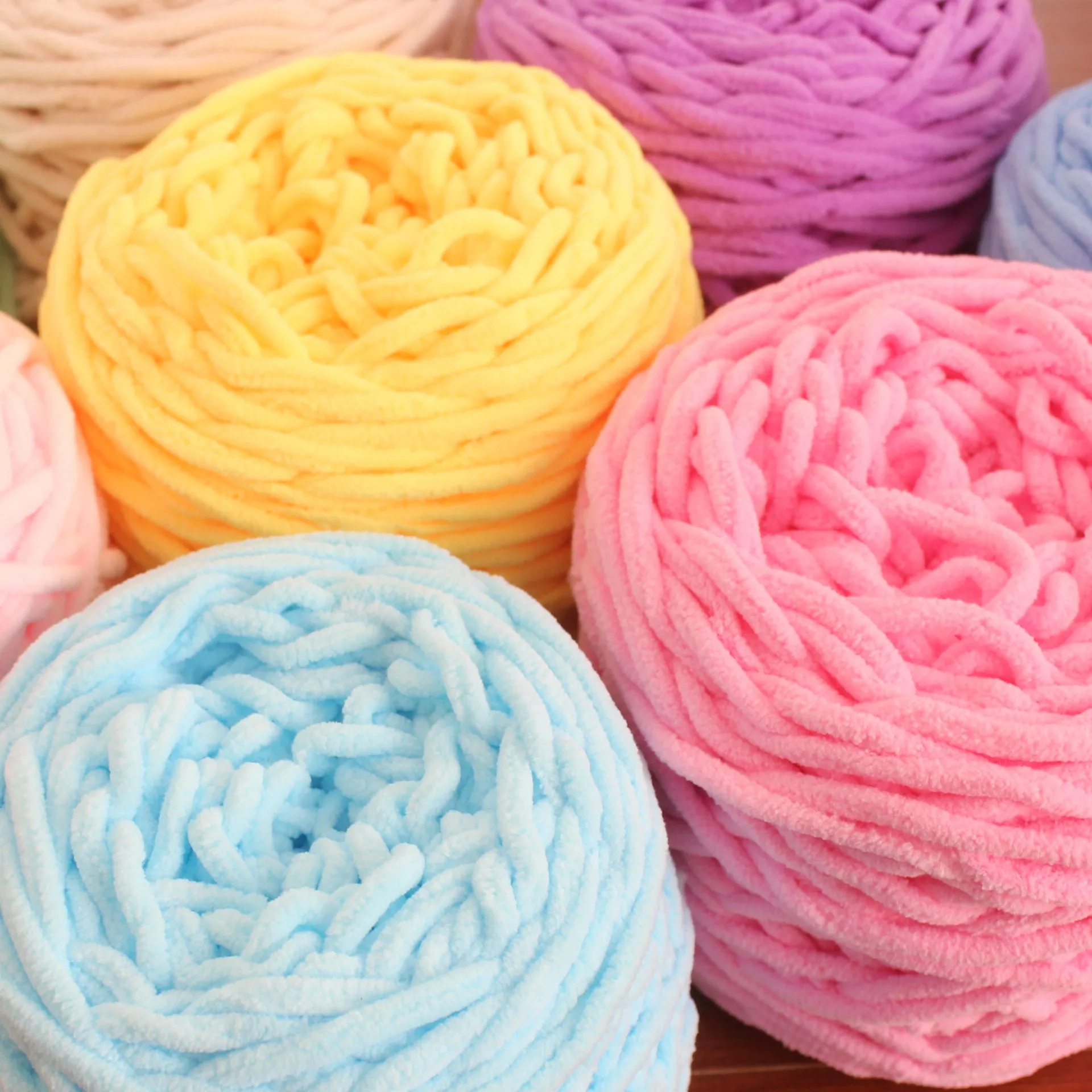 

45G Thick Ice Strip Line Cotton Thread Soft Chenille Knitting Wool Yarn for Crocheting Shoes Bag Hat Dropshipping