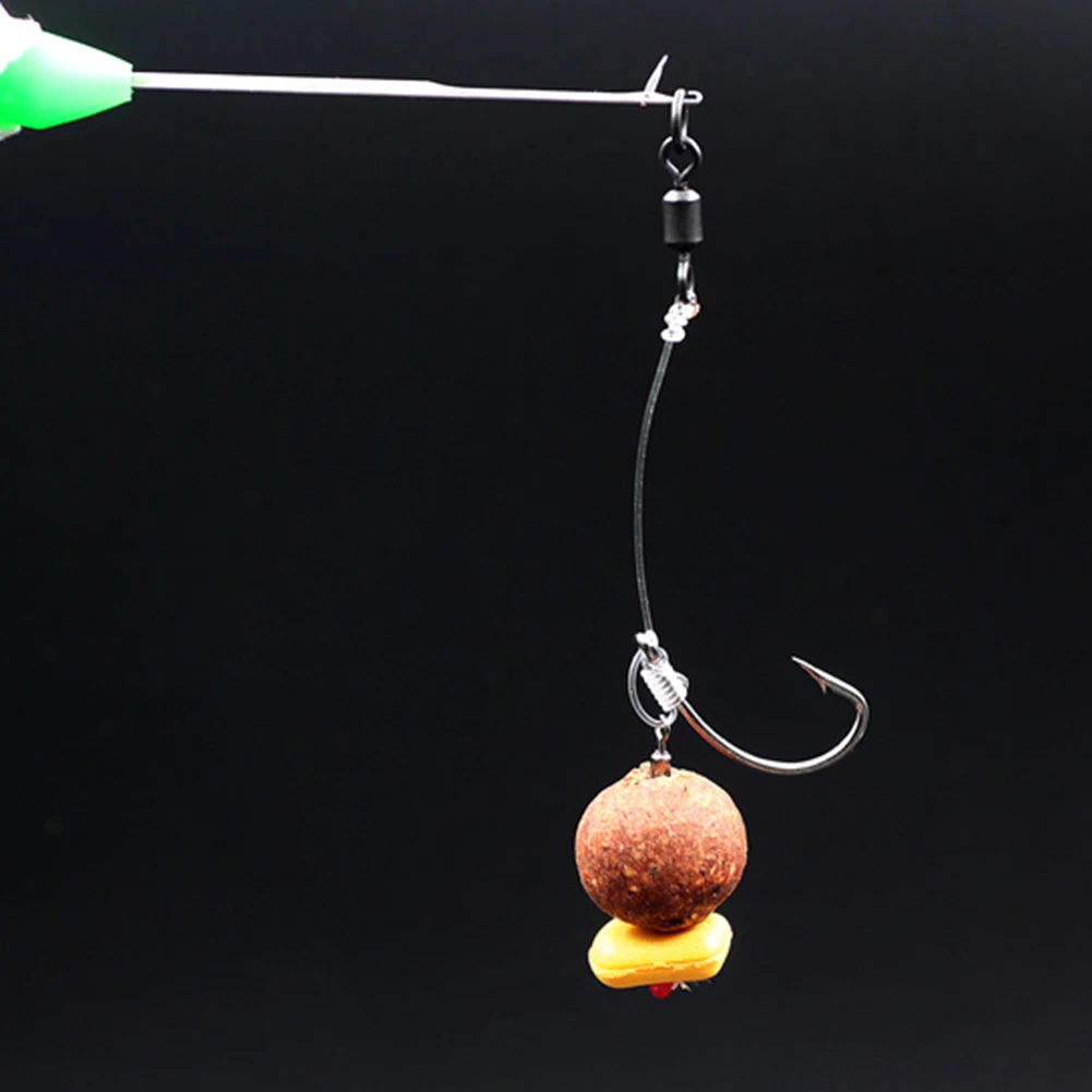 

3pcs/Pack Carp Fishing Hooks Ready Tied Ronnie Rigs Pre Made Spinner Rig Barbed Hooks Fishing Accessories